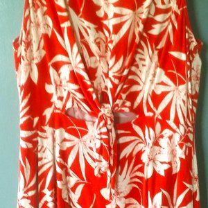 Burnt orange with flowers summer dress